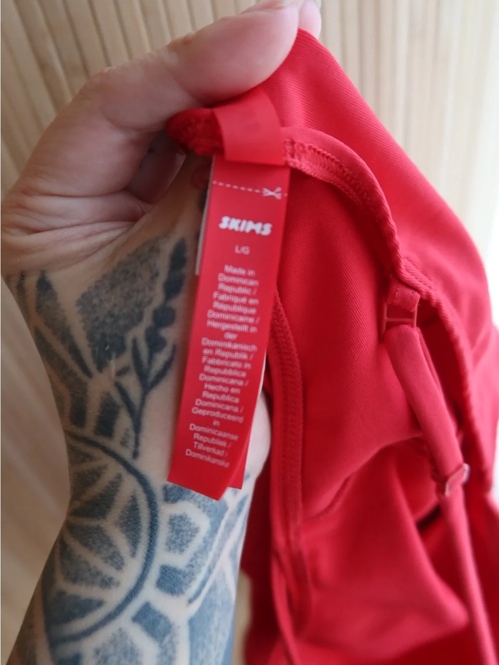 SKIMS Bright Red High-Neck One-Piece Swimsuit